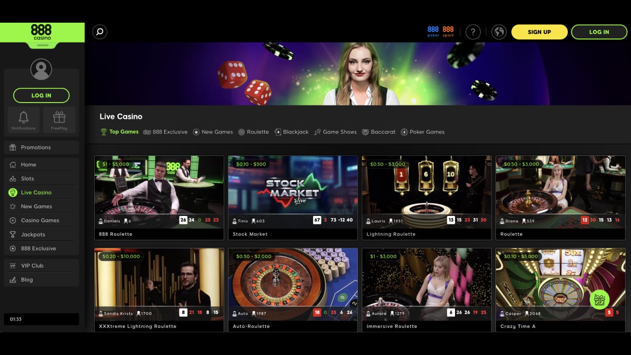 888 Casino Live Casino