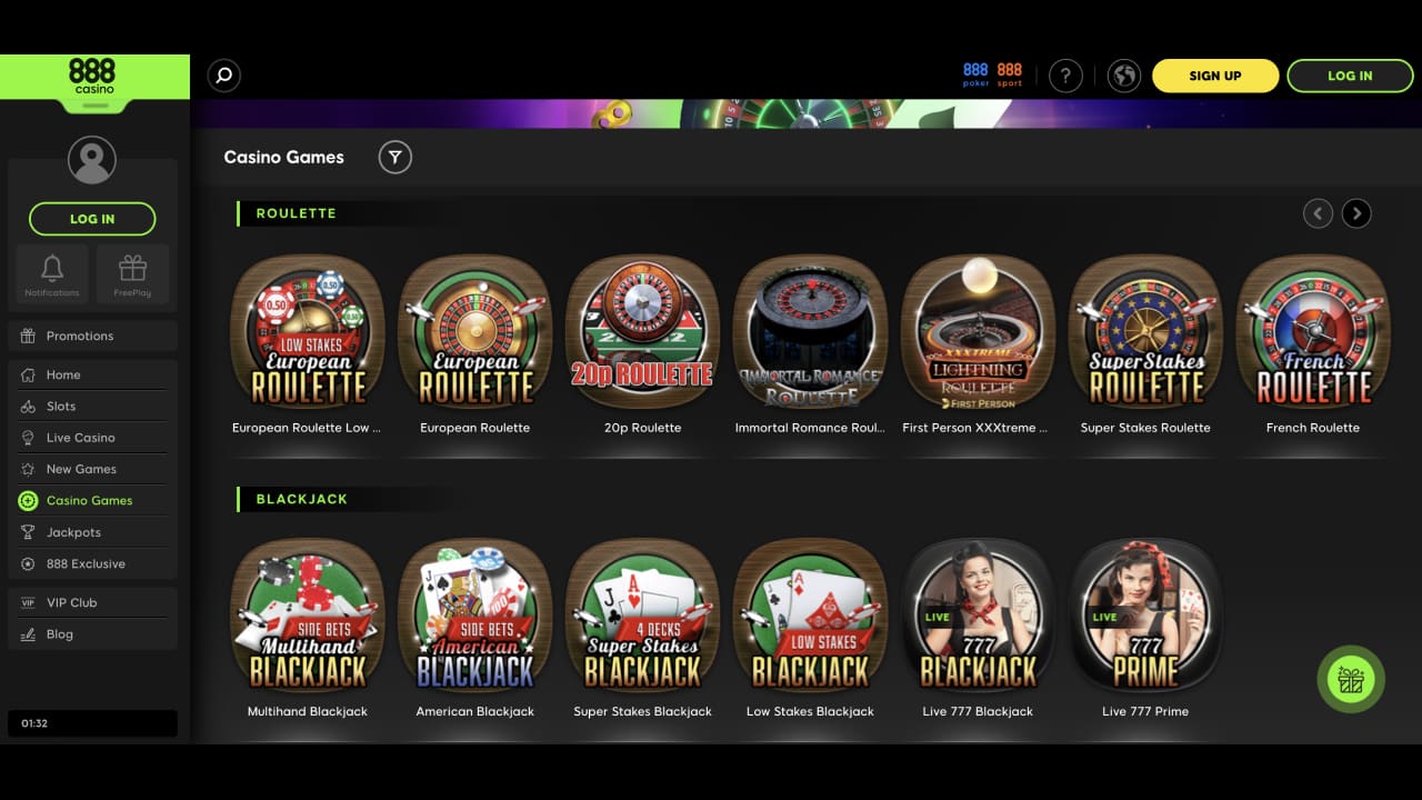 888 Casino Online Casino Games