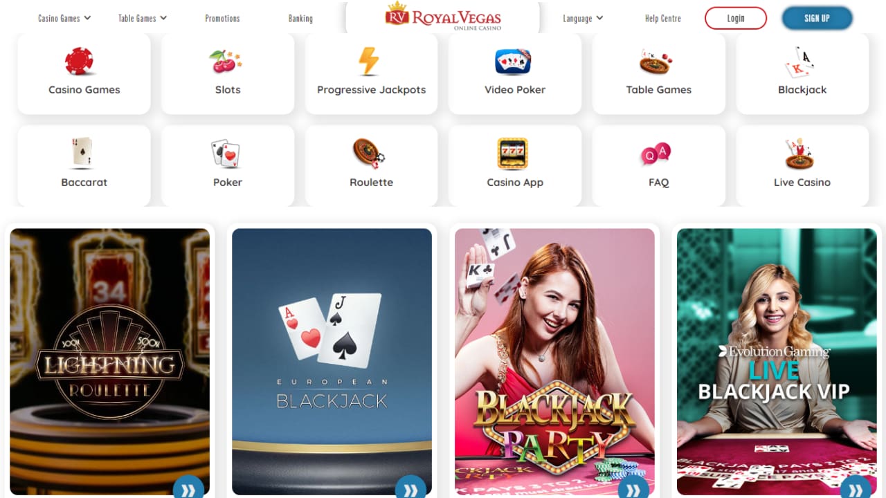 Royal Vegas online casino game offerings