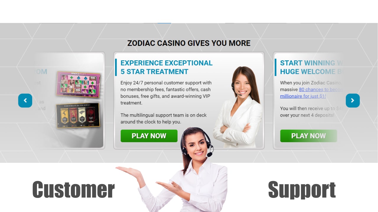 Zodiac casino customer support